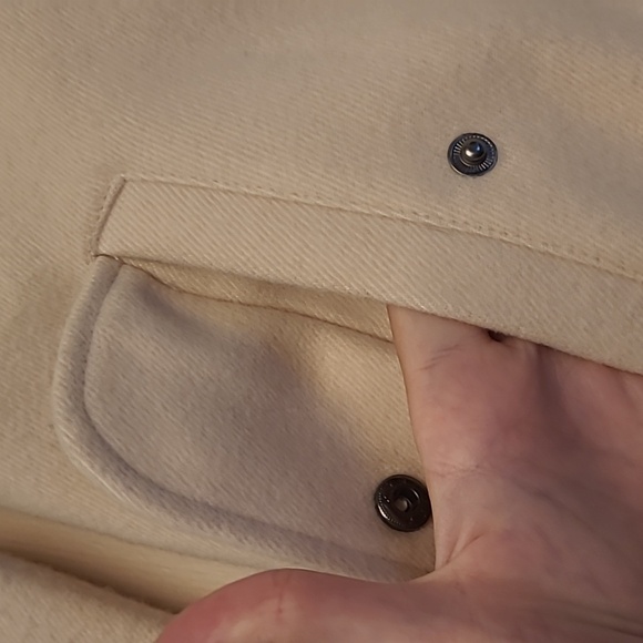 EUC BB Dakota Cream Faux Fur Hood Snap Front Closure Jacket - Picture 5 of 14